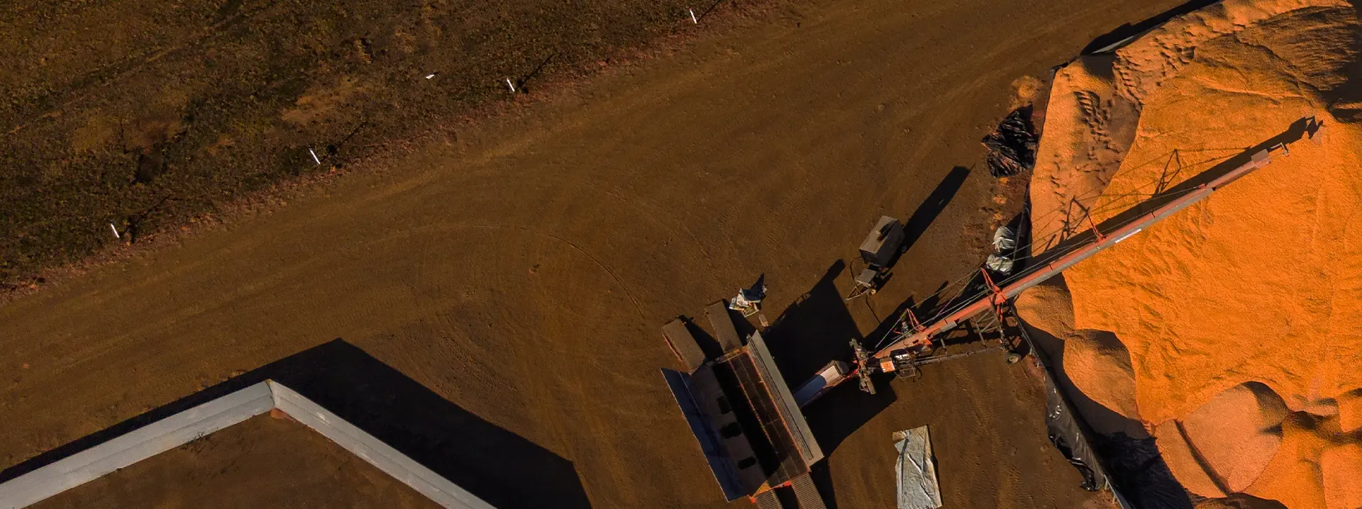 Aerial view of a GrainCo Storage depot